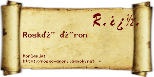 Roskó Áron névjegykártya