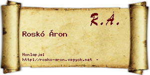 Roskó Áron névjegykártya